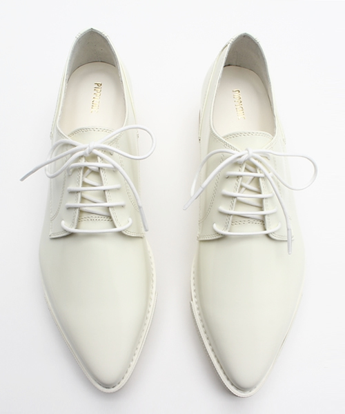 Pippichic（ピッピシック）の「【Pippichic】 プラットフォームポインテッドレースアップ（ローファー・レディース・ブラック/ホワイト・MEDIUM/LARGE）」の10枚目の写真