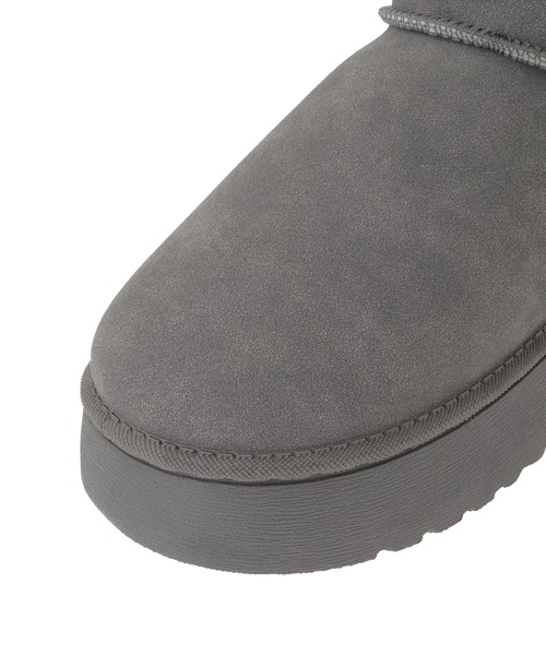 Green　Parks（グリーンパークス）の「・minia フェイクムートンショートブーツ（ブーツ・レディース・グレー/キャメル/ブラウン・M/L）」の10枚目の写真