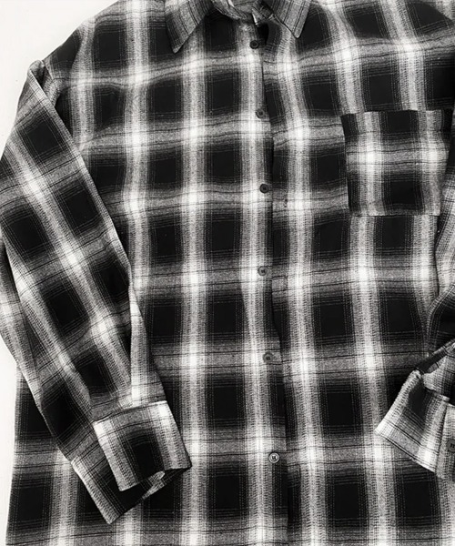 YACA(ヤーカ)の「Over Size Check Shirt/オーバーサイズチェックシャツ【unisex item】(シャツ/ブラウス・レディース・ブラック・FREE)」の9枚目の写真