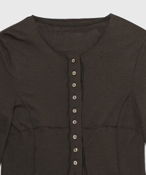 JOSE MOON（ジョゼムーン）の「SHEER CUT TIE CARDIGAN/シアーカットタイカーディガン（カーディガン/ボレロ・レディース・ブラック/ブラウン・FREE）」の11枚目の写真