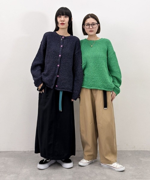 niko and...（ニコアンド）の「[MODE NORM CORE] スラブヤーン2WAYプルオーバー（ニット/セーター・レディース・ネイビー/グリーン/オフホワイト・LARGE/MEDIUM）」の9枚目の写真