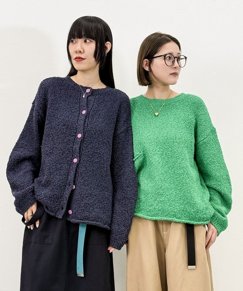 niko and...（ニコアンド）の「[MODE NORM CORE] スラブヤーン2WAYプルオーバー（ニット/セーター・レディース・ネイビー/グリーン/オフホワイト・LARGE/MEDIUM）」の10枚目の写真