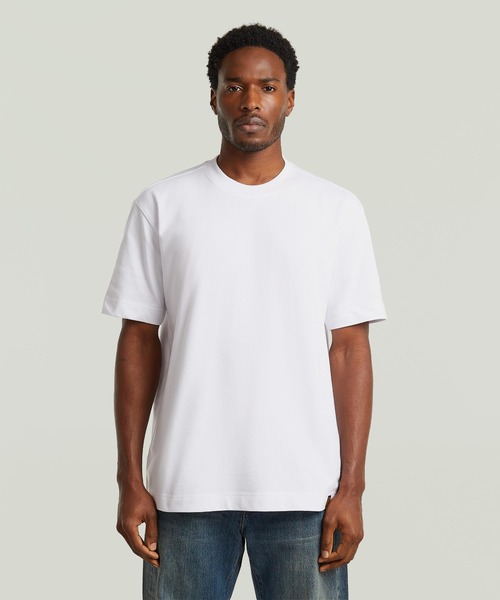 G-STAR(ジースター)の「GS-01 Relaxed T-Shirt/ベーシックデザインハイクオリティーリラックスフィットTシャツ(Tシャツ/カットソー・メンズ・ホワイト/ブラック・XX-LARGE/X-LARGE/LARGE/MEDIUM/SMALL/X-SMALL)」の2枚目の写真