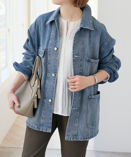 Spick & Span（スピックアンドスパン）の「《追加》RED CARD TOKYO / レッドカード トーキョー 別注Chore Coat*（デニムジャケット・レディース・ブルー・SMALL）」の4枚目の写真