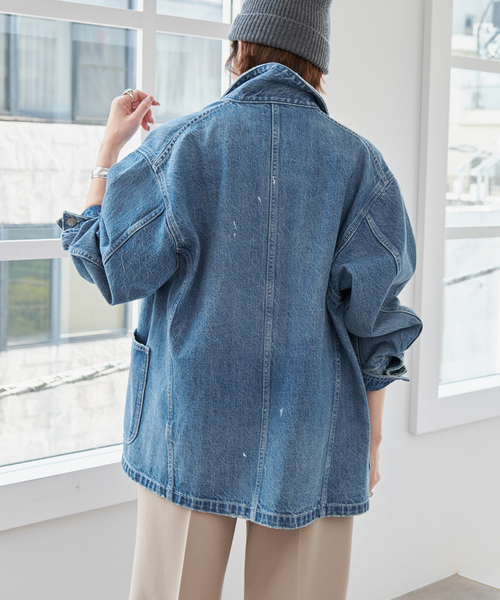 Spick & Span（スピックアンドスパン）の「《追加》RED CARD TOKYO / レッドカード トーキョー 別注Chore Coat*（デニムジャケット・レディース・ブルー・SMALL）」の16枚目の写真
