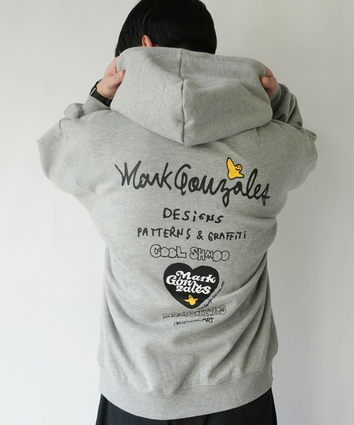 RiNc (リンク)の「【 MARK GONZALES 】 バック アートロゴ プルオーバー パーカー(パーカー・メンズ・杢グレー/ブラック/ホワイト・M/L/XL)」の6枚目の写真