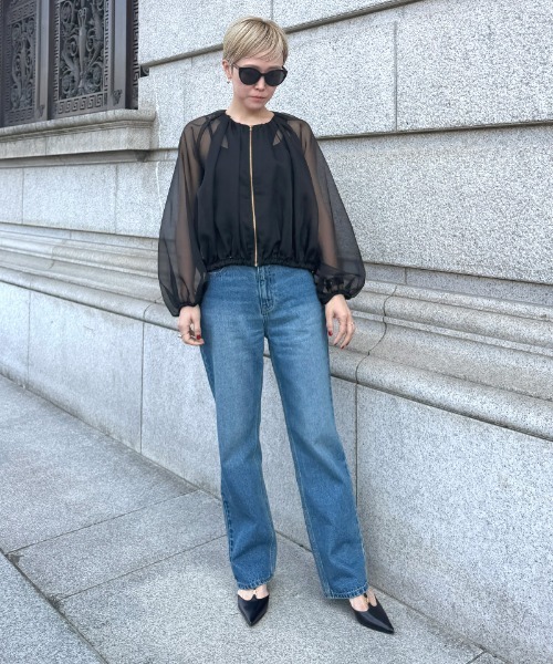 JENNE(ジェンヌ)の「日本製シアーライトブルゾン(その他アウター・レディース・スモークピンク/ブラック/ホワイト・LARGE/MEDIUM/SMALL)」の8枚目の写真