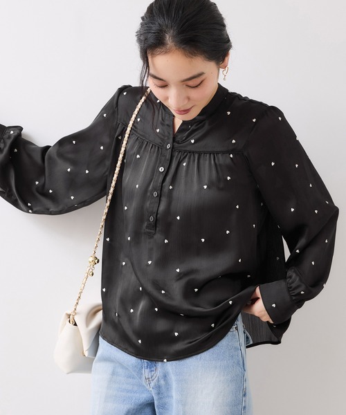 VIS（ビス）の「ハートモチーフ刺繍ブラウス/イージーケア（シャツ/ブラウス・レディース・ブラック/オフホワイト・FREE）」の19枚目の写真