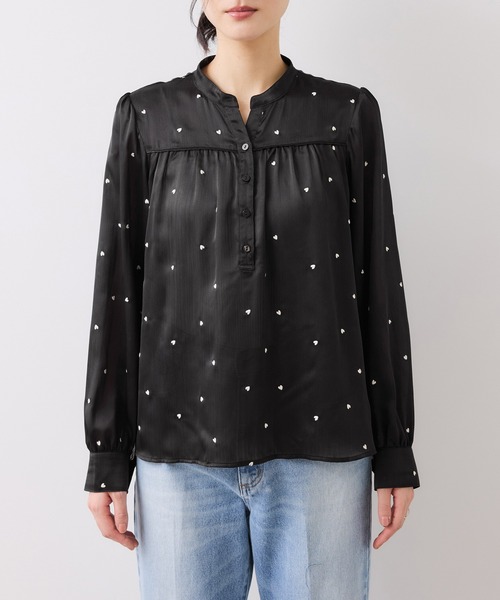 VIS（ビス）の「ハートモチーフ刺繍ブラウス/イージーケア（シャツ/ブラウス・レディース・ブラック/オフホワイト・FREE）」の15枚目の写真