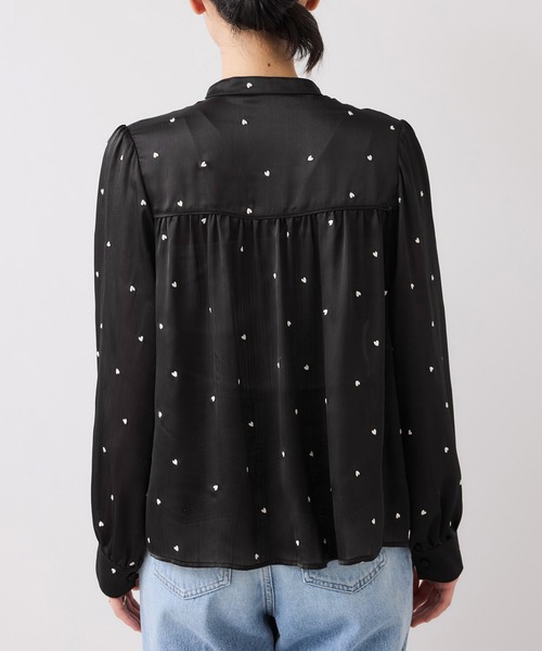 VIS（ビス）の「ハートモチーフ刺繍ブラウス/イージーケア（シャツ/ブラウス・レディース・ブラック/オフホワイト・FREE）」の13枚目の写真