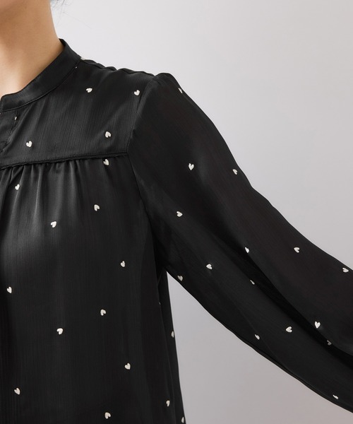 VIS（ビス）の「ハートモチーフ刺繍ブラウス/イージーケア（シャツ/ブラウス・レディース・ブラック/オフホワイト・FREE）」の11枚目の写真