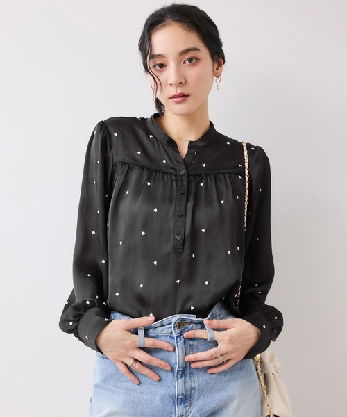 VIS（ビス）の「ハートモチーフ刺繍ブラウス/イージーケア（シャツ/ブラウス・レディース・ブラック/オフホワイト・FREE）」の21枚目の写真