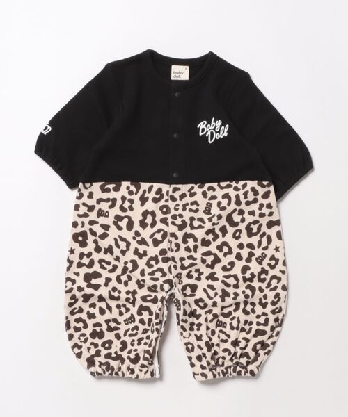 BABYDOLL(ベビードール)の「アニマル総柄 2WAYオール 1198B(ロンパース・キッズ・ホワイト/ブラック・フリー(50-70cm))」の4枚目の写真