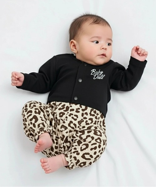 BABYDOLL(ベビードール)の「アニマル総柄 2WAYオール 1198B(ロンパース・キッズ・ホワイト/ブラック・フリー(50-70cm))」の6枚目の写真