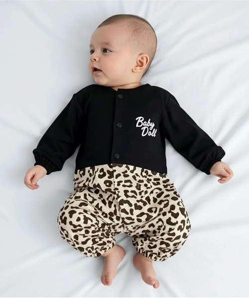 BABYDOLL(ベビードール)の「アニマル総柄 2WAYオール 1198B(ロンパース・キッズ・ホワイト/ブラック・フリー(50-70cm))」の5枚目の写真