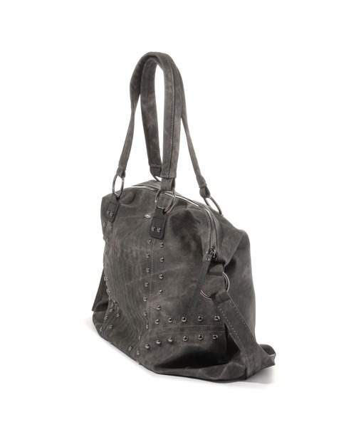 3.3 Field Trip （3.3フィールドトリップ）の「3.3 Field Trip／スタッズビンテージバッグ（トートバッグ・レディース・チャコールグレー/ブラウン・ONE SIZE）」の3枚目の写真