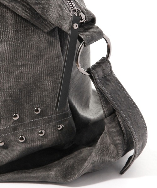 3.3 Field Trip （3.3フィールドトリップ）の「3.3 Field Trip／スタッズビンテージバッグ（トートバッグ・レディース・チャコールグレー/ブラウン・ONE SIZE）」の9枚目の写真