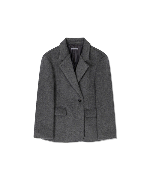 Yuje(ユジェ)の「WOOL DOUBLE COAT (2color)(チェスターコート・レディース・チャコールグレー/Beige・FREE)」の2枚目の写真