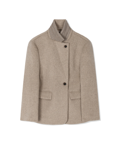 Yuje(ユジェ)の「WOOL DOUBLE COAT (2color)(チェスターコート・レディース・チャコールグレー/Beige・FREE)」の3枚目の写真