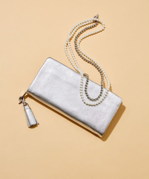 Beau're(ヴュレ)の「BARNYARDSTORM / Beau're(ヴュレ)別注 / タッセル付きレザーウォレット【WEB限定】(財布・レディース・シルバー/グレイッシュベージュ/グリーン/ゴールド/イエロー・FREE)」の9枚目の写真