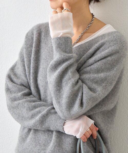 RIVE DROITE(リヴドロワ)の「予約【レイヤードに最適】チュールキリカエカットソー(Tシャツ/カットソー・レディース・オフホワイト/ブラック・FREE)」の1枚目の写真