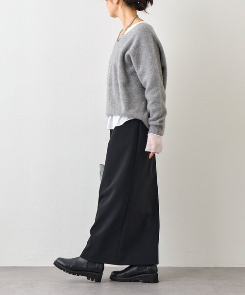 RIVE DROITE(リヴドロワ)の「予約【レイヤードに最適】チュールキリカエカットソー(Tシャツ/カットソー・レディース・オフホワイト/ブラック・FREE)」の5枚目の写真