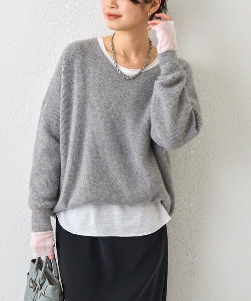 RIVE DROITE(リヴドロワ)の「予約【レイヤードに最適】チュールキリカエカットソー(Tシャツ/カットソー・レディース・オフホワイト/ブラック・FREE)」の7枚目の写真