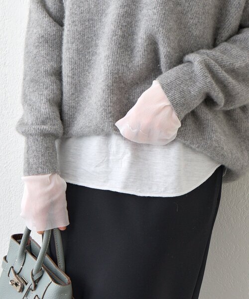 RIVE DROITE(リヴドロワ)の「予約【レイヤードに最適】チュールキリカエカットソー(Tシャツ/カットソー・レディース・オフホワイト/ブラック・FREE)」の10枚目の写真