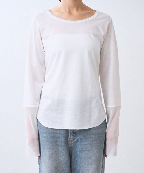 RIVE DROITE(リヴドロワ)の「予約【レイヤードに最適】チュールキリカエカットソー(Tシャツ/カットソー・レディース・オフホワイト/ブラック・FREE)」の15枚目の写真