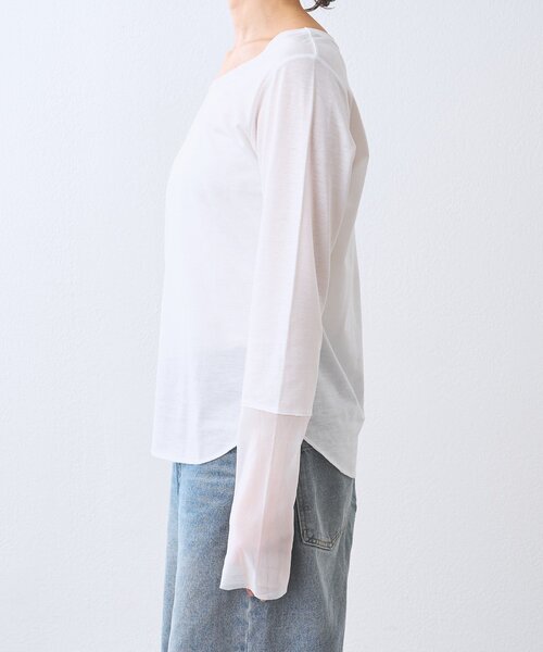 RIVE DROITE(リヴドロワ)の「予約【レイヤードに最適】チュールキリカエカットソー(Tシャツ/カットソー・レディース・オフホワイト/ブラック・FREE)」の16枚目の写真