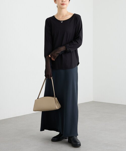 RIVE DROITE（リヴドロワ）の「チュールキリカエカットソー（Tシャツ/カットソー・レディース・オフホワイト/ブラック・FREE）」の7枚目の写真