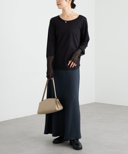 RIVE DROITE（リヴドロワ）の「チュールキリカエカットソー（Tシャツ/カットソー・レディース・オフホワイト/ブラック・FREE）」の8枚目の写真