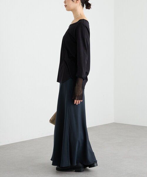 RIVE DROITE（リヴドロワ）の「チュールキリカエカットソー（Tシャツ/カットソー・レディース・オフホワイト/ブラック・FREE）」の9枚目の写真