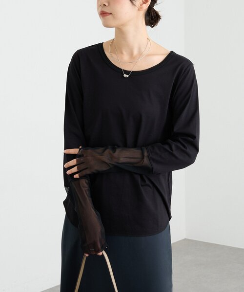 RIVE DROITE（リヴドロワ）の「チュールキリカエカットソー（Tシャツ/カットソー・レディース・オフホワイト/ブラック・FREE）」の12枚目の写真