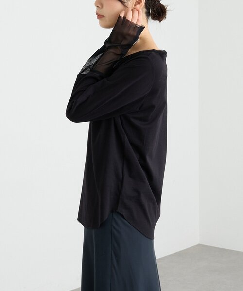 RIVE DROITE（リヴドロワ）の「チュールキリカエカットソー（Tシャツ/カットソー・レディース・オフホワイト/ブラック・FREE）」の13枚目の写真