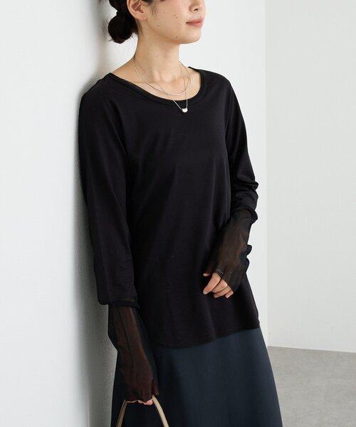 RIVE DROITE（リヴドロワ）の「チュールキリカエカットソー（Tシャツ/カットソー・レディース・オフホワイト/ブラック・FREE）」の15枚目の写真