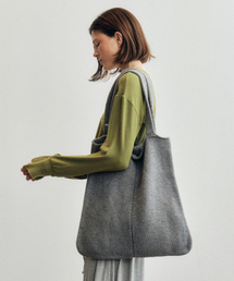 Wool Blended Daily Punching Knit Bag_CTA936(Melange Grey)