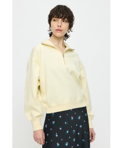 MOUSSY（マウジー）の「SWEAT LIKE HALF ZIP ニット（ニット/セーター・レディース・杢グレー/ライトイエロー/ネイビー・FREE）」の7枚目の写真