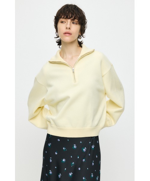 MOUSSY（マウジー）の「SWEAT LIKE HALF ZIP ニット（ニット/セーター・レディース・杢グレー/ライトイエロー/ネイビー・FREE）」の8枚目の写真