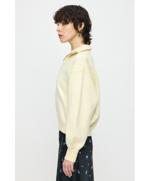 MOUSSY（マウジー）の「SWEAT LIKE HALF ZIP ニット（ニット/セーター・レディース・杢グレー/ライトイエロー/ネイビー・FREE）」の9枚目の写真