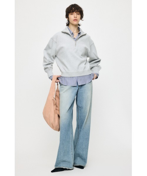 MOUSSY（マウジー）の「SWEAT LIKE HALF ZIP ニット（ニット/セーター・レディース・杢グレー/ライトイエロー/ネイビー・FREE）」の18枚目の写真