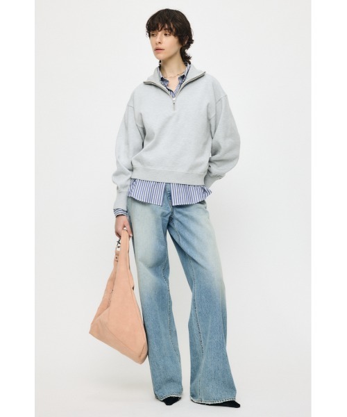 MOUSSY（マウジー）の「SWEAT LIKE HALF ZIP ニット（ニット/セーター・レディース・杢グレー/ライトイエロー/ネイビー・FREE）」の19枚目の写真