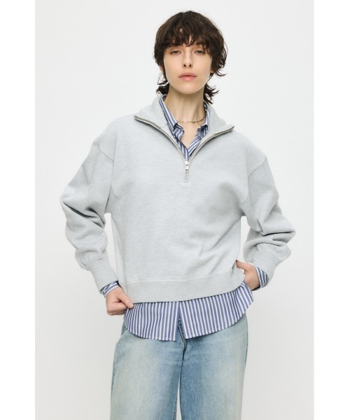 MOUSSY（マウジー）の「SWEAT LIKE HALF ZIP ニット（ニット/セーター・レディース・杢グレー/ライトイエロー/ネイビー・FREE）」の20枚目の写真