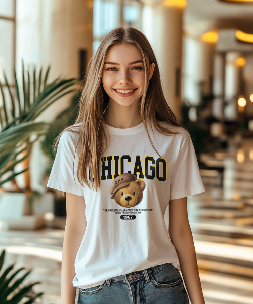 ONEHUNDREDPERCENT FOR WOMAN(ワンハンドレッドパーセントフォーウーマン)の「OHPxDREAMDAYシカゴテディNo.2ウーマンベーシック半袖(Tシャツ/カットソー・レディース・その他・S/M)」の3枚目の写真