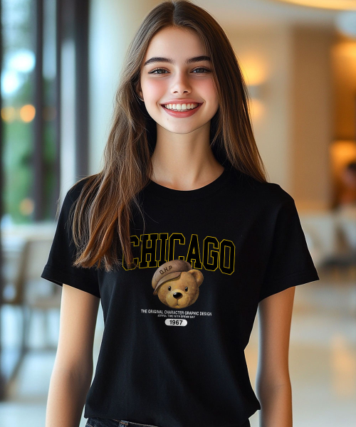 ONEHUNDREDPERCENT FOR WOMAN(ワンハンドレッドパーセントフォーウーマン)の「OHPxDREAMDAYシカゴテディNo.2ウーマンベーシック半袖(Tシャツ/カットソー・レディース・その他・S/M)」の4枚目の写真