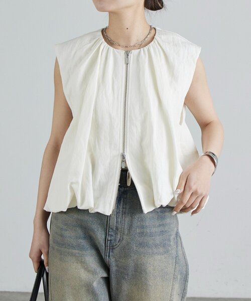 Lui's（ルイス）の「ダブルジップバルーンジレ（ベスト・レディース・アイボリー/ブラック・FREE）」の18枚目の写真