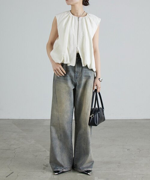 Lui's（ルイス）の「ダブルジップバルーンジレ（ベスト・レディース・アイボリー/ブラック・FREE）」の21枚目の写真