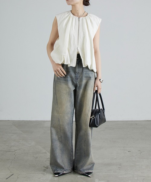 Lui's（ルイス）の「ダブルジップバルーンジレ（ベスト・レディース・アイボリー/ブラック・FREE）」の6枚目の写真