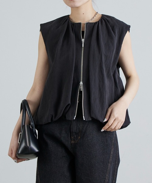 Lui's（ルイス）の「ダブルジップバルーンジレ（ベスト・レディース・アイボリー/ブラック・FREE）」の8枚目の写真