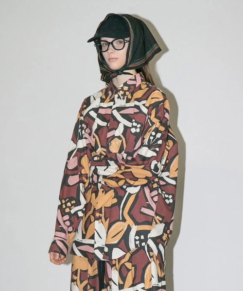 my beautiful landlet(マイビューティフルランドレット)の「【my beautiful landlet】FLORAL PIGMENT PRINT OVERSIZE SHIRT(シャツ/ブラウス・メンズ・ブルー/マスタード/ピンク/グリーン/ベージュ・1/0)」の1枚目の写真